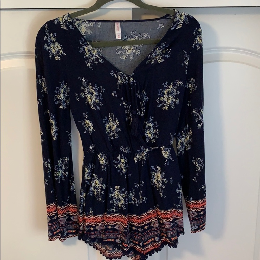 Floral long sleeve romper
